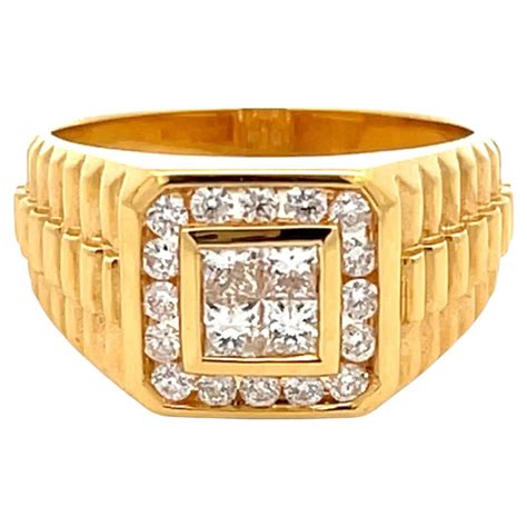 rolex style mens diamond ring|18k gold Rolex ring.